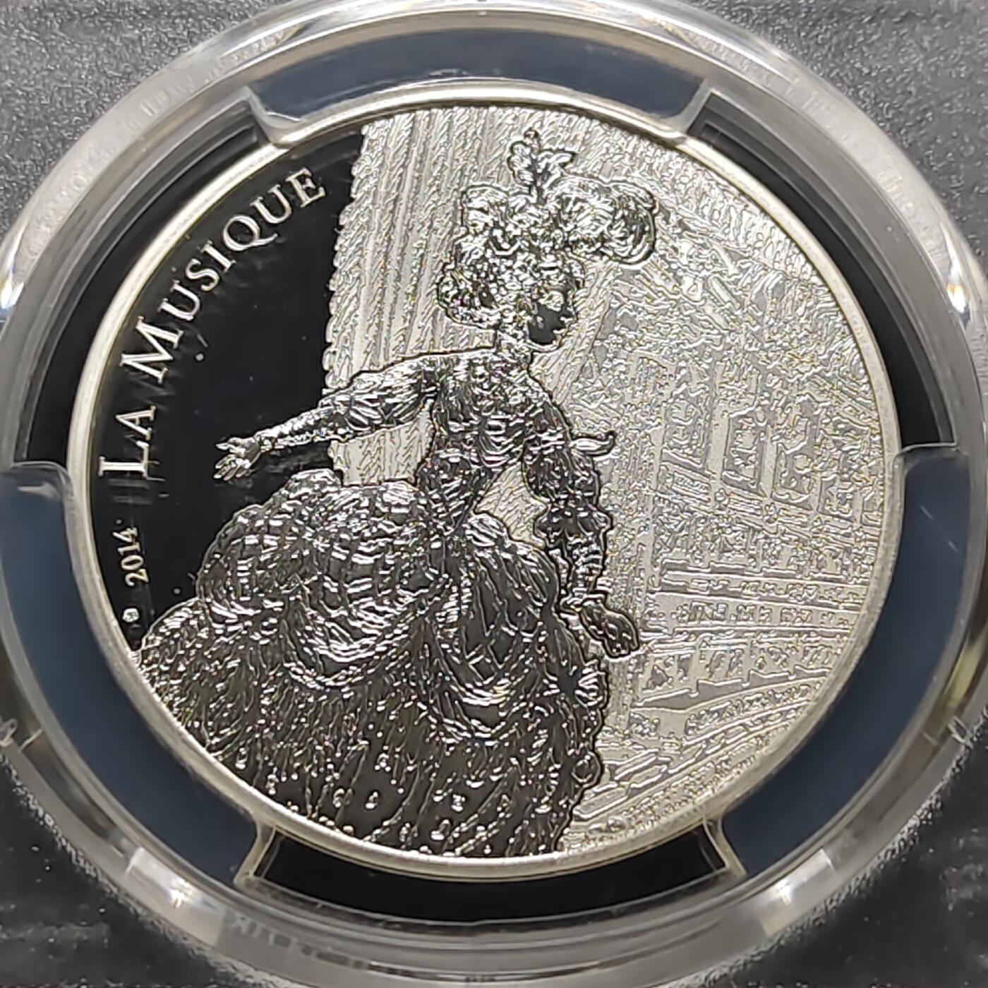 【全场包邮】纯粹捡漏拍481场（免费代拍第18场） 【少见】法国2014年10欧元让-菲利普·拉莫《音乐》精制纪念银币-量5000-PCGS PR69 DCAM