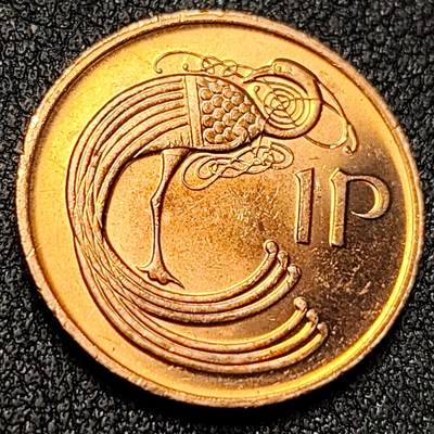 泉币菌-第141场-精品福利场（之前场次29日、30日发货，敬请谅解） - 孔雀 爱尔兰1硬币 1980年 直径21mm 保真 纪念币铜钱