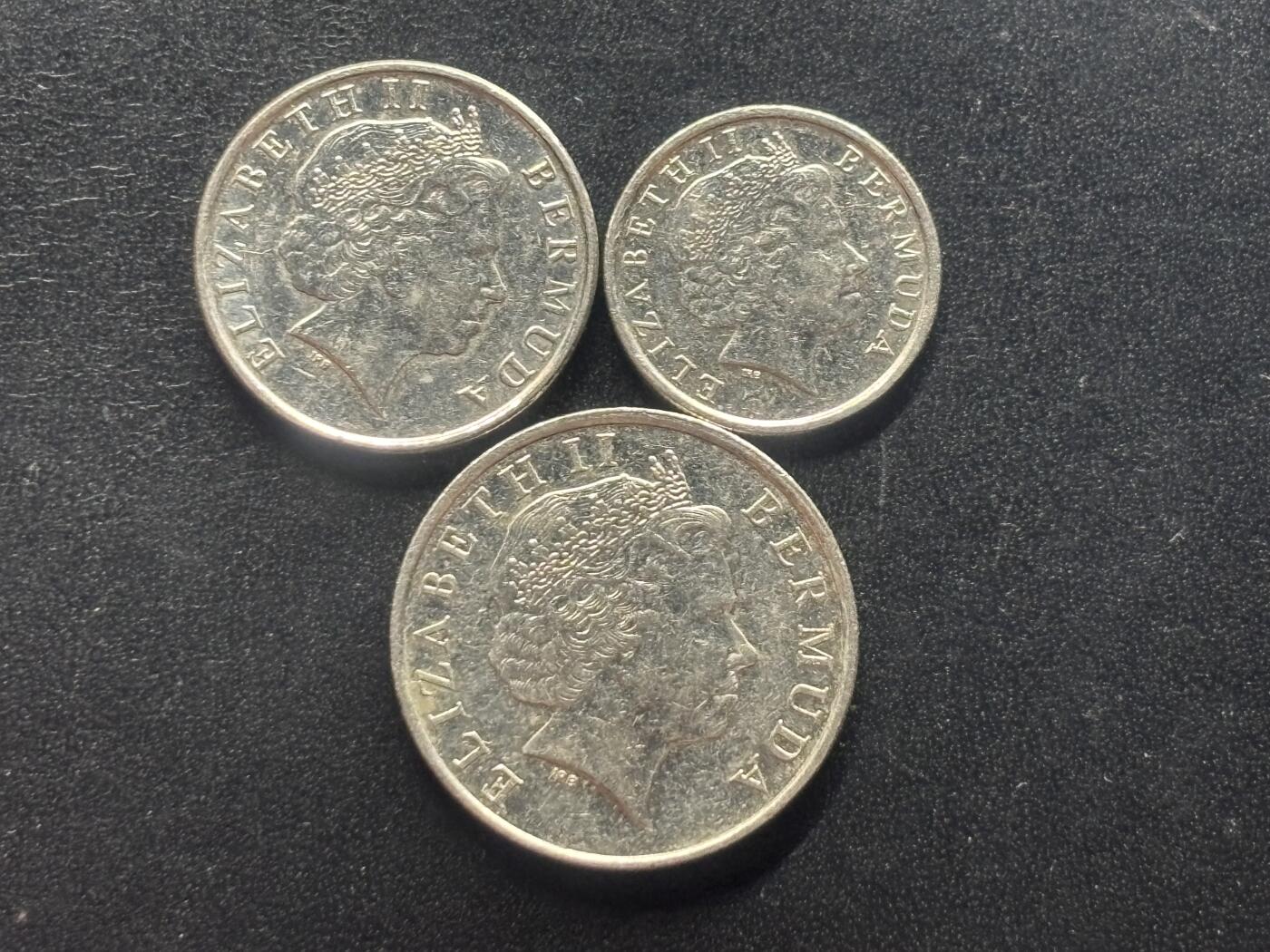 邮泉阁限时拍卖第三十七场 英国殖民地、属地硬币专场（硬币在国外。请付邮费6元。） 百慕大老年版3枚