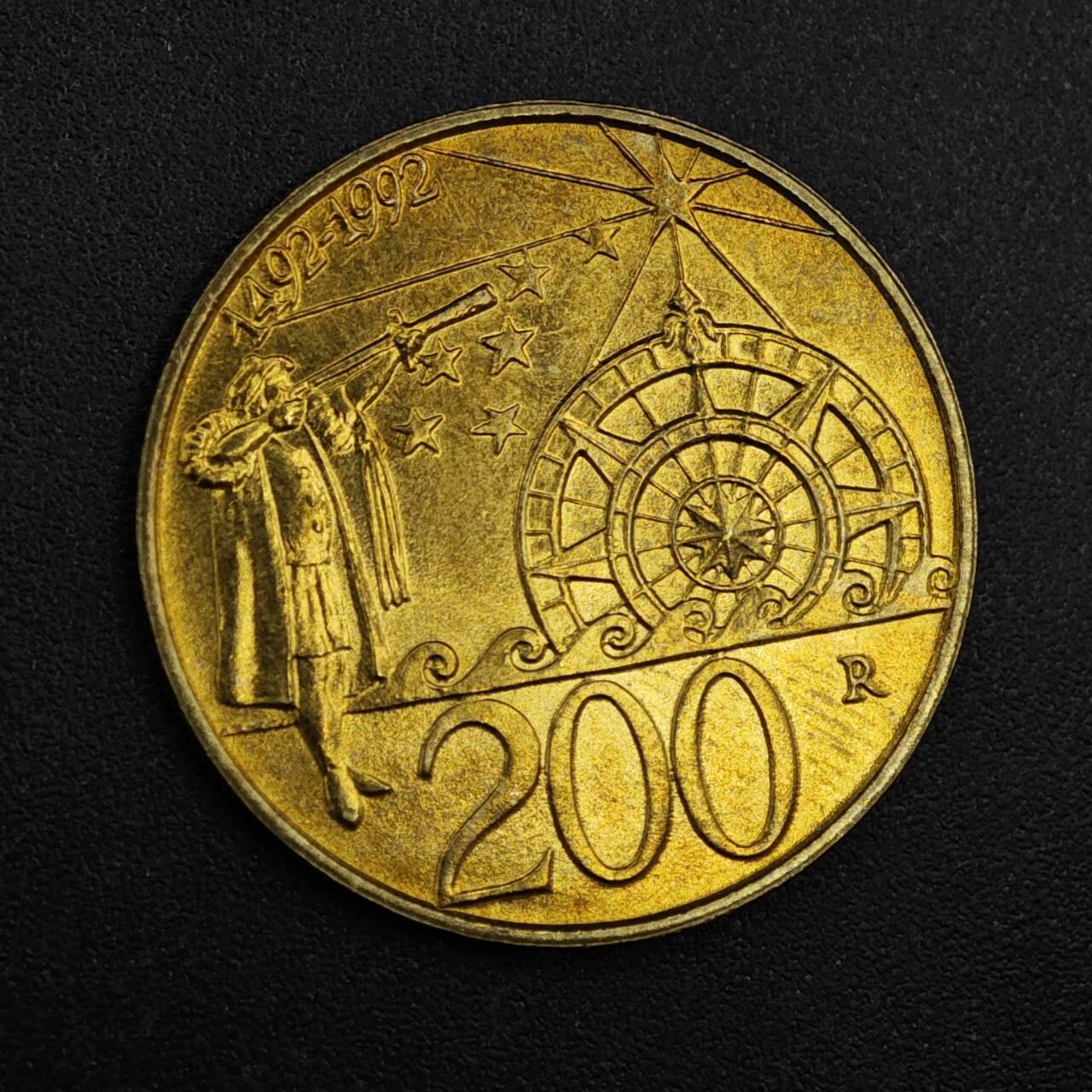 【淘币小摊】实时拍第八百一十拍   散币场   满百包邮可预留二周 每周一统一发货   圣马力诺1992年200里拉纪念币