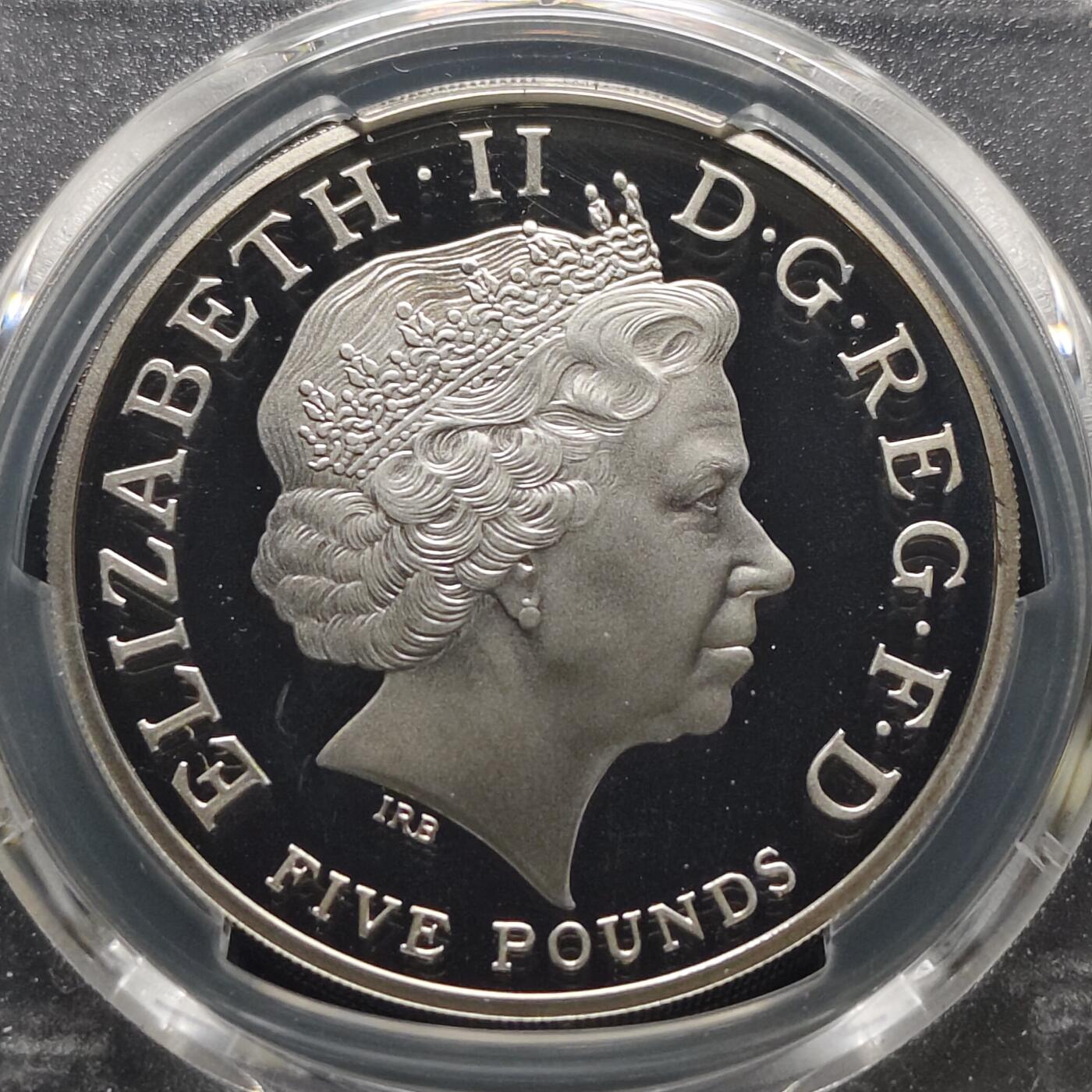 【全场包邮】纯粹捡漏拍481场（免费代拍第18场） 英国2008年5镑伊丽莎白一世女王精制克朗型纪念币-PCGS PR68 DCAM