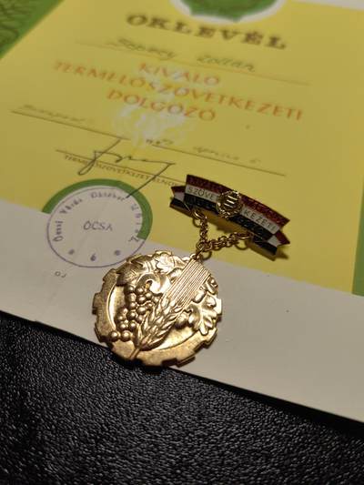 靖甫拍卖第十二场 - 匈牙利集体农业优秀奖章带大证书