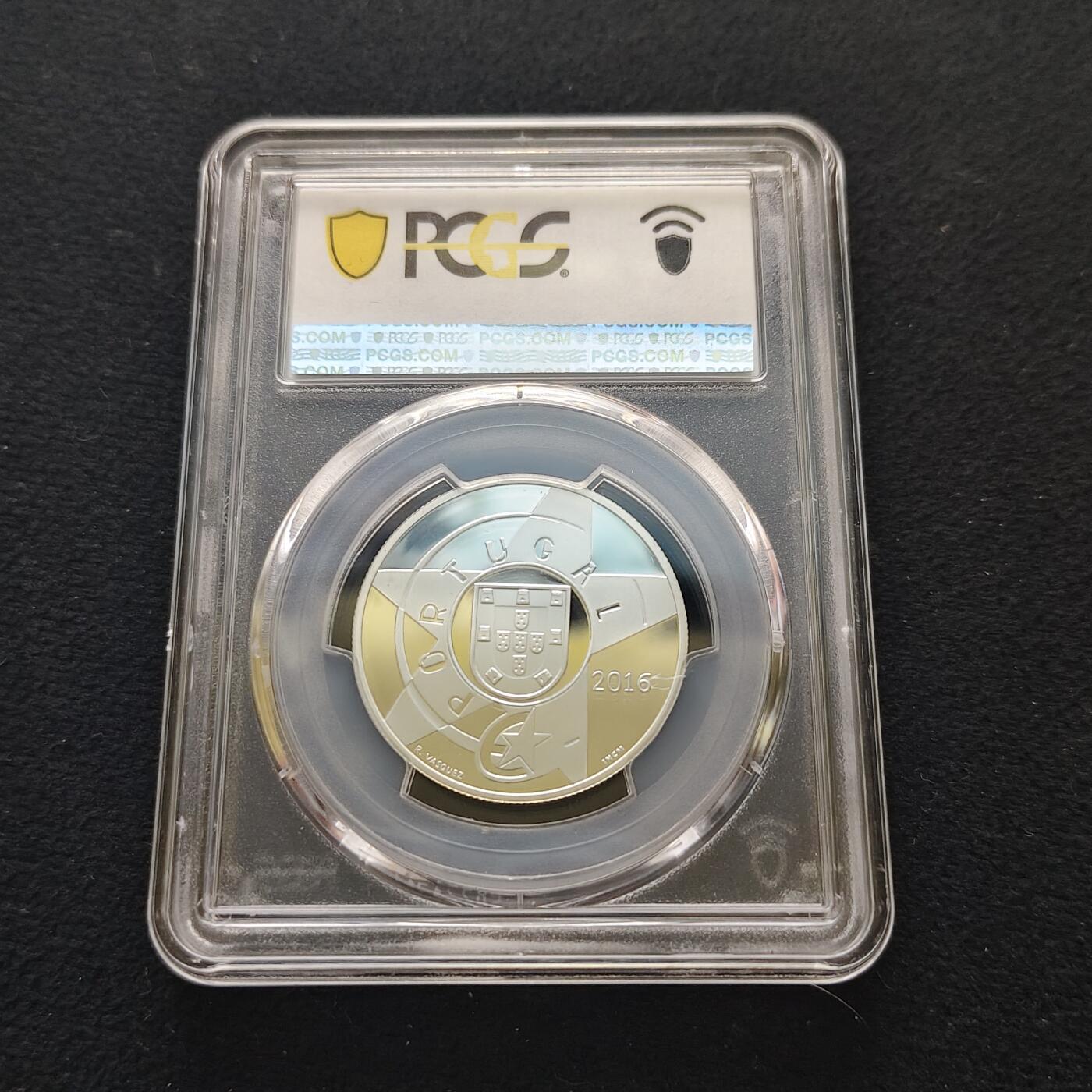 【全场包邮】纯粹捡漏拍481场（免费代拍第18场） 【少见】葡萄牙2016年5欧元现代主义精制纪念银币-量7500-PCGS PR69 DCAM