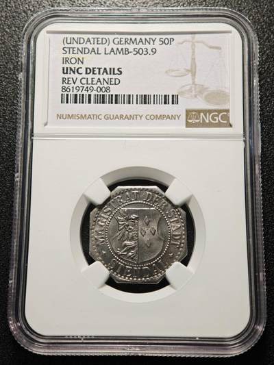 【德藏】世界币章拍卖第155期（拍品征集中~欢迎藏友联系） - 德国紧急时期斯滕达尔50芬尼铁币 NGC UNC 保存不易 状态极佳