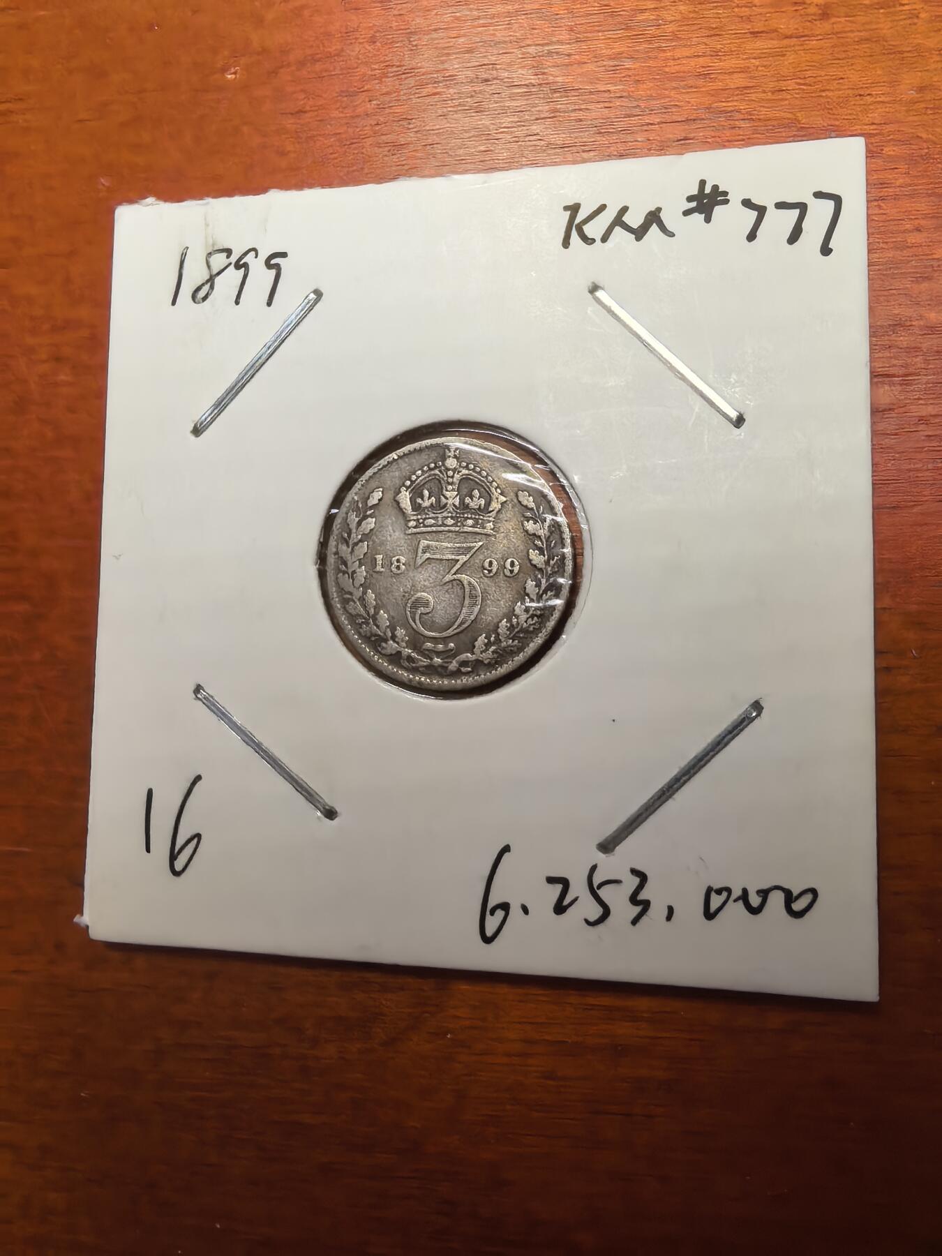 长老汇蛇年精选第七十九场拍卖 1899英国维多利亚3便士银币