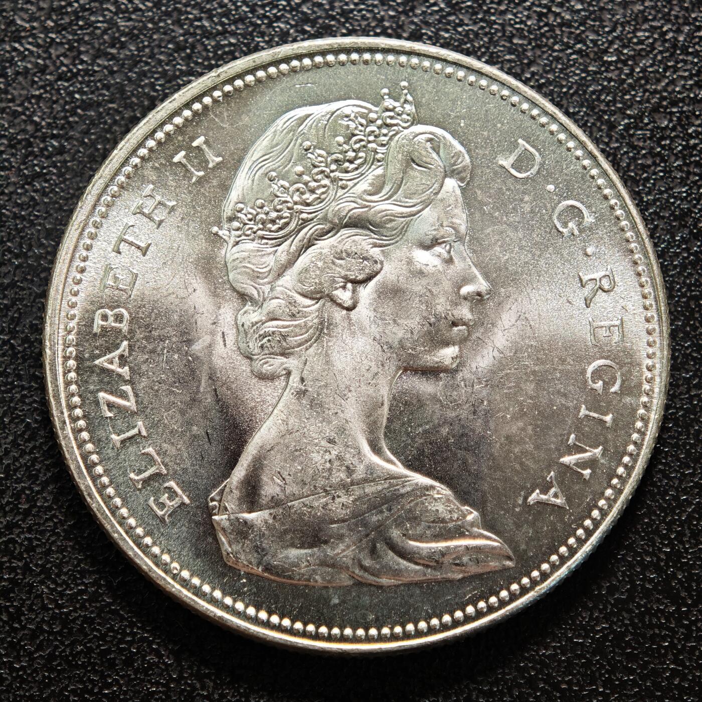 【德藏】世界币章拍卖第155期（拍品征集中~欢迎藏友联系） 1967年 加拿大百年1元纪念银币 直径约：35.8mm；重约：23.5g