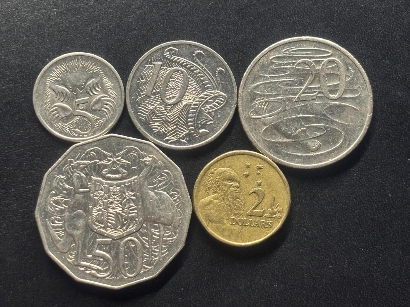 邮泉阁限时拍卖第三十七场 英国殖民地、属地硬币专场（硬币在国外。请付邮费6元。） 澳大利亚老年版5枚