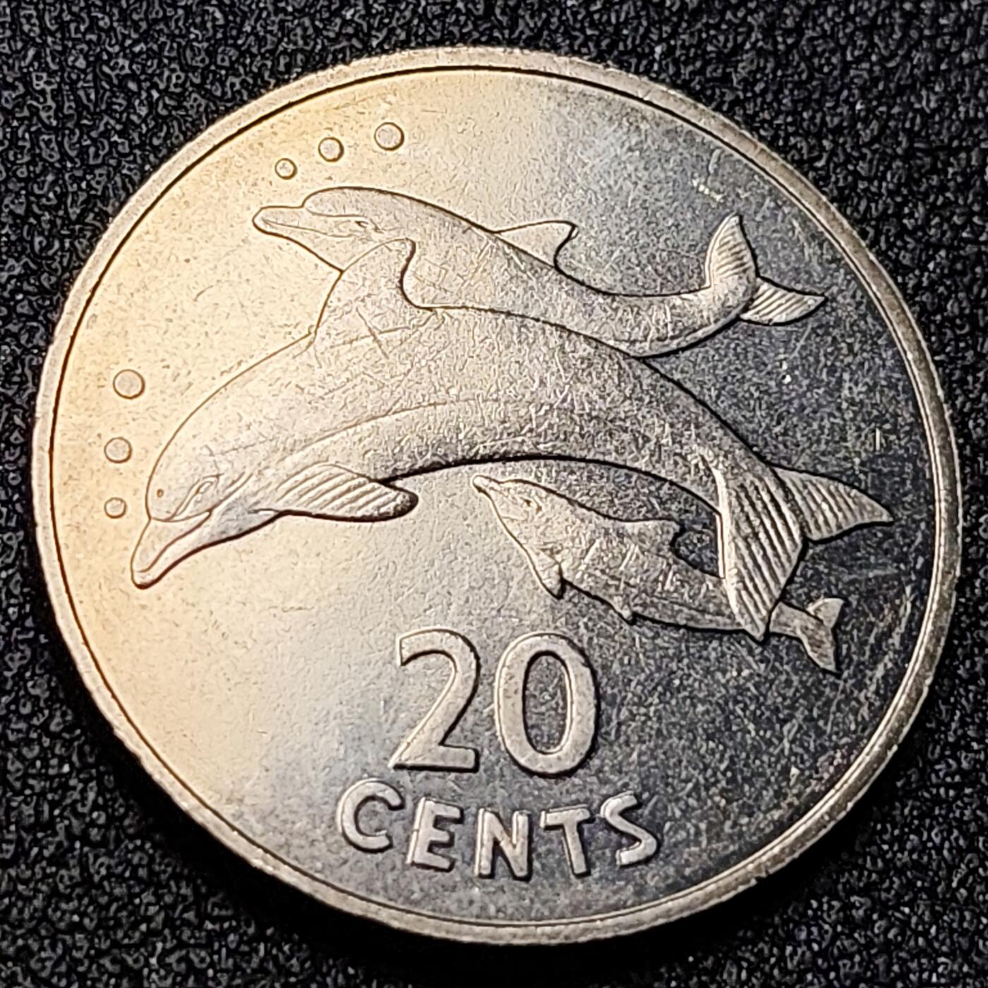 泉币菌-第141场-精品福利场（之前场次29日、30日发货，敬请谅解） 原光 基里巴斯1979年20分海豚镍币