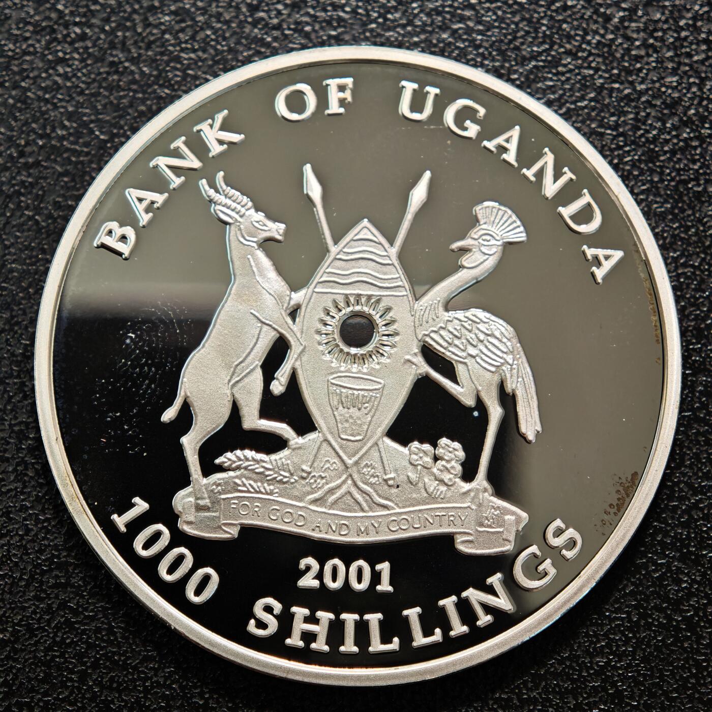 【德藏】世界币章拍卖第155期（拍品征集中~欢迎藏友联系） 2001年 乌干达艺术家杜雷罗1000先令纪念银币 直径约：38.6mm；重约：20g