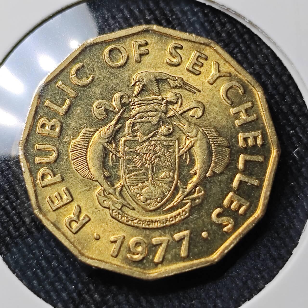 KK钱币收藏小铺 （套币 好品/批量散币 银币）专场  2月预留时间 周末发货  1977塞舌尔10分铜币 剑鱼 好品