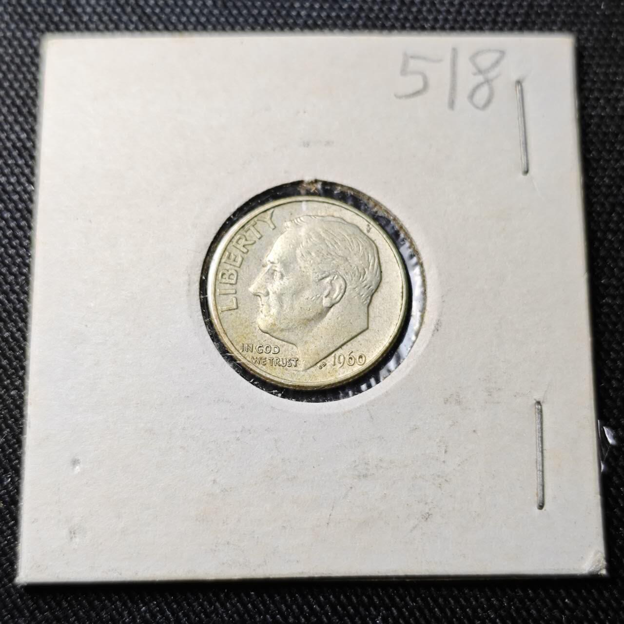 KK钱币收藏小铺 （套币 好品/批量散币 银币）专场  2月预留时间 周末发货  1960美国10分银币