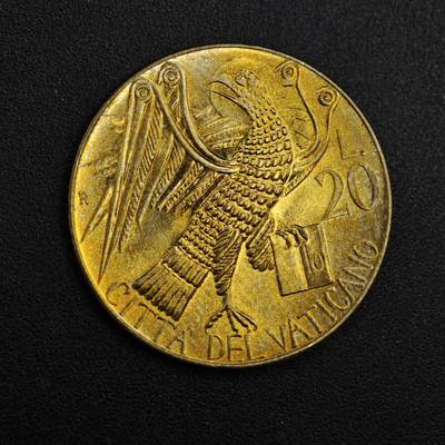 【淘币小摊】实时拍第八百一十拍   散币场   满百包邮可预留二周 每周一统一发货   - 梵蒂冈1985年20里拉铜币