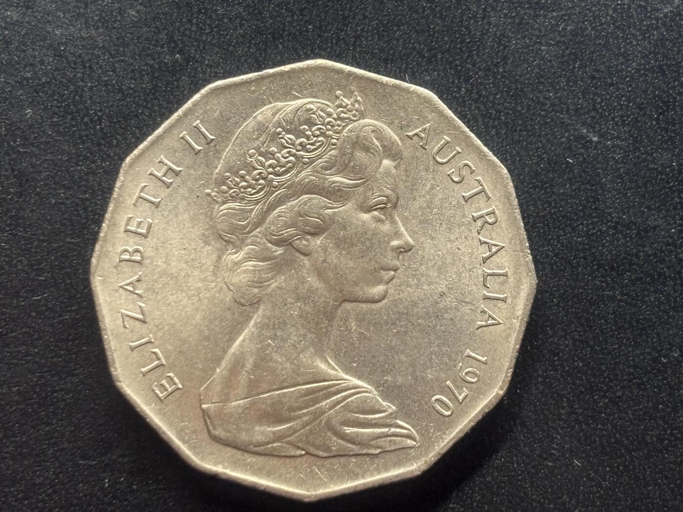 邮泉阁限时拍卖第三十七场 英国殖民地、属地硬币专场（硬币在国外。请付邮费6元。） 澳大利亚1970年50分纪念币