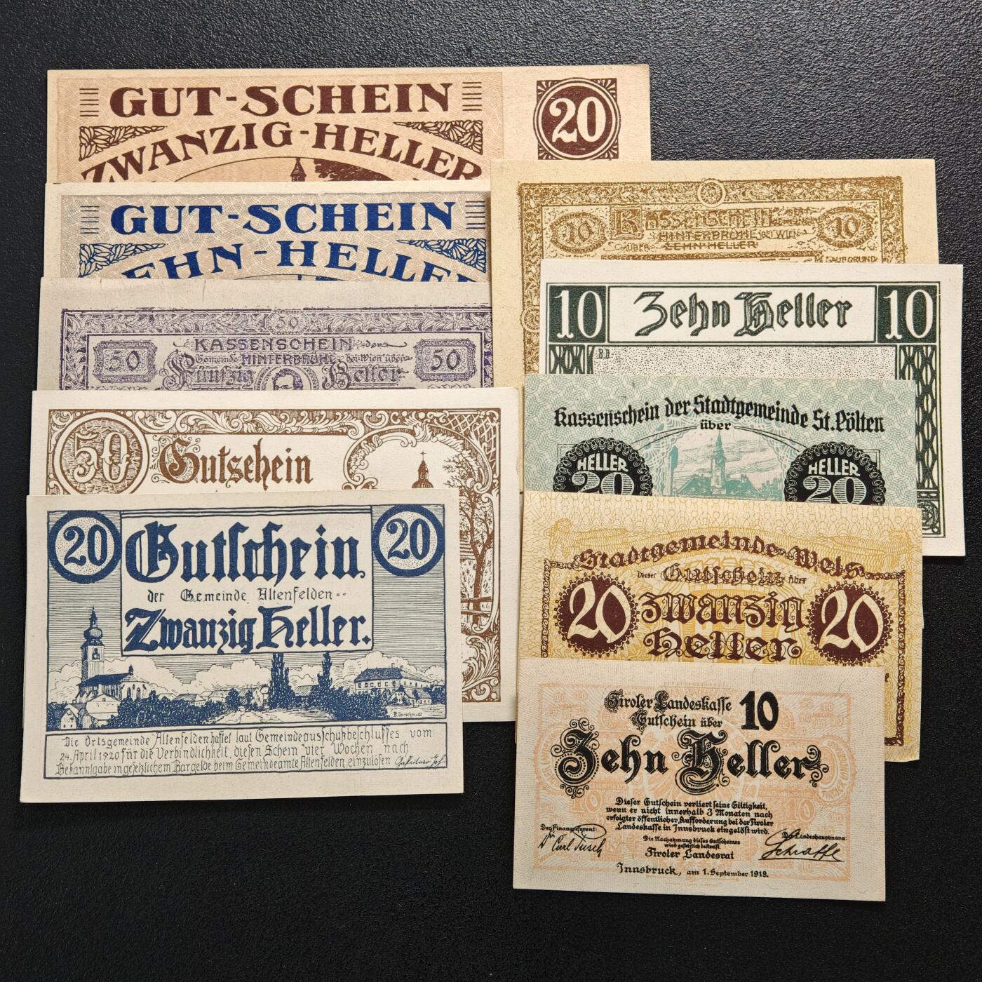 【德藏】世界币章拍卖第155期（拍品征集中~欢迎藏友联系） 10张一组 德国紧急时期纸币