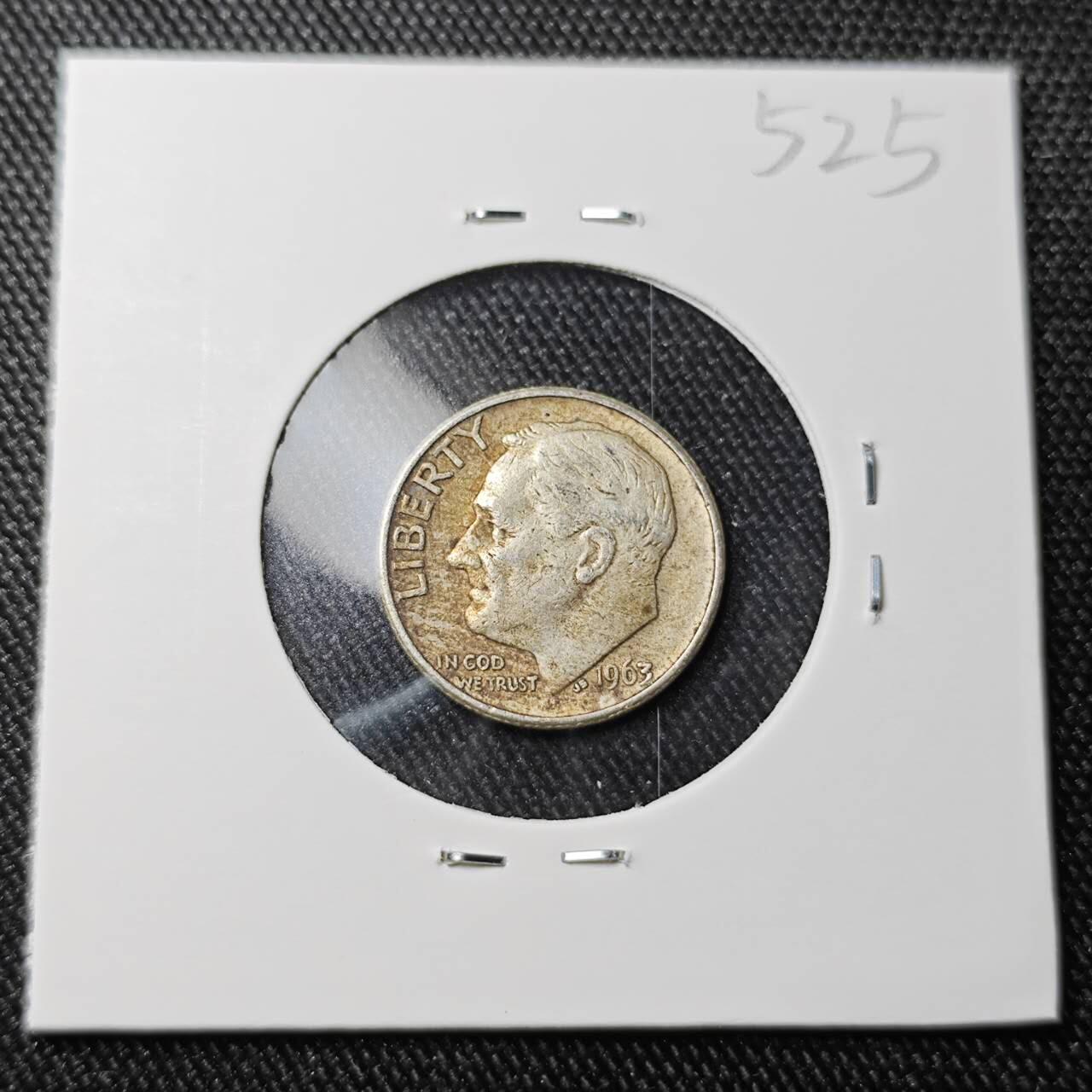 KK钱币收藏小铺 （套币 好品/批量散币 银币）专场  2月预留时间 周末发货  1963美国10分银币