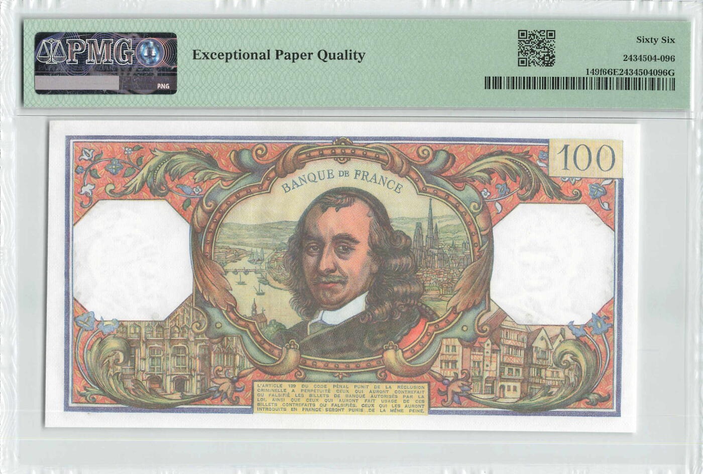 小福收藏拍卖第196期 评级币精选场 本期有68分倒置号布隆迪世界最大纸币 泰国69年10铢纪念钞0A冠百位倒置号  文莱06年500吉令特首年首冠 丹麦经典大松鼠 俄罗斯 玻利维亚 东加勒比 亚美尼亚等多国精美高分珍稀老钞精品纸币 法国 1978年 100法郎 高乃依 PMG66 EPQ 季军分