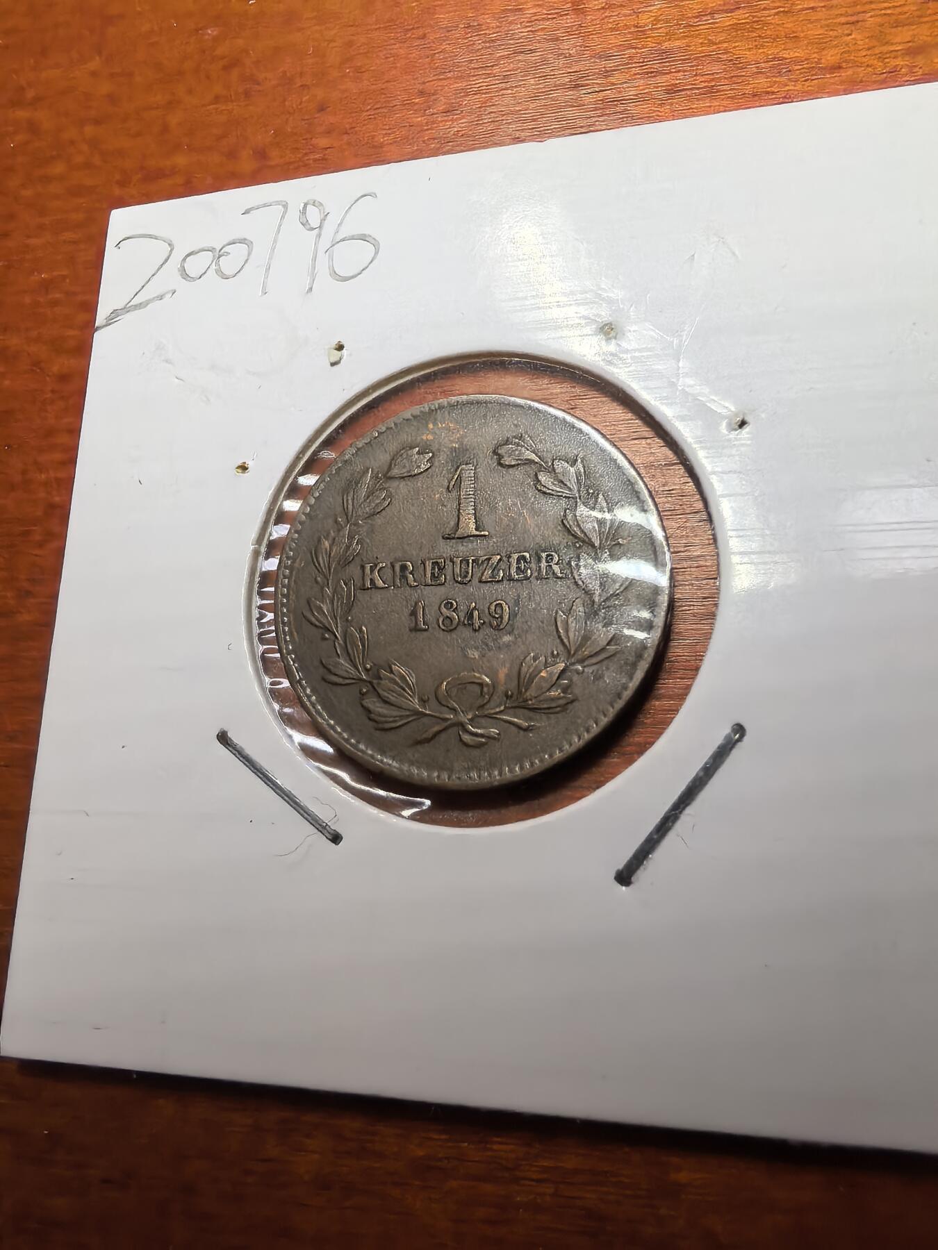 长老汇蛇年精选第七十九场拍卖 1849德国巴登1克洛泽铜币