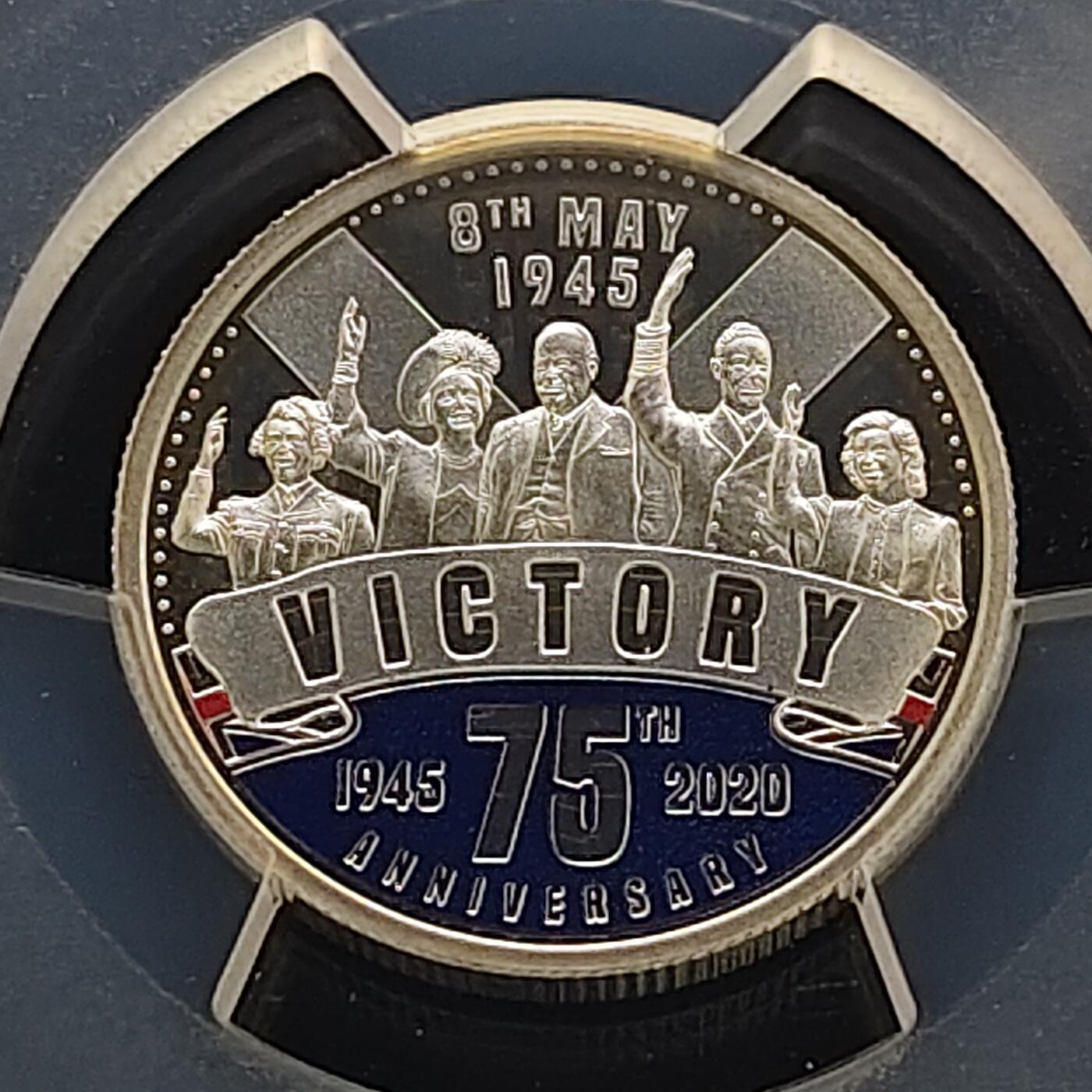 【全场包邮】纯粹捡漏拍481场（免费代拍第18场） 所罗门群岛2020年1元欧洲胜利日75周年彩色精制纪念银币-PCGS PR69 DCAM