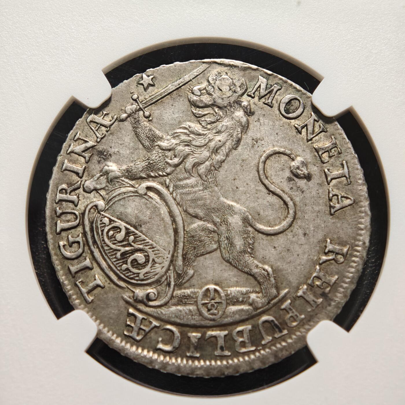 【德藏】世界币章拍卖第155期（拍品征集中~欢迎藏友联系） 1743年 瑞士苏黎世城市景观1/2泰勒银币 NGC AU 稀少品种 原味包浆