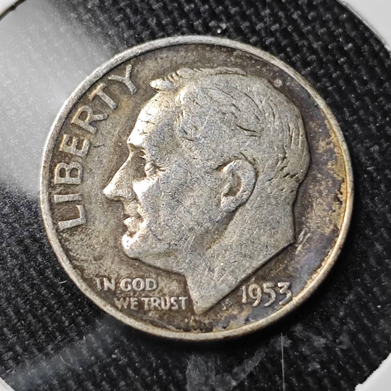 KK钱币收藏小铺 （套币 好品/批量散币 银币）专场  2月预留时间 周末发货  1955美国10分银币 