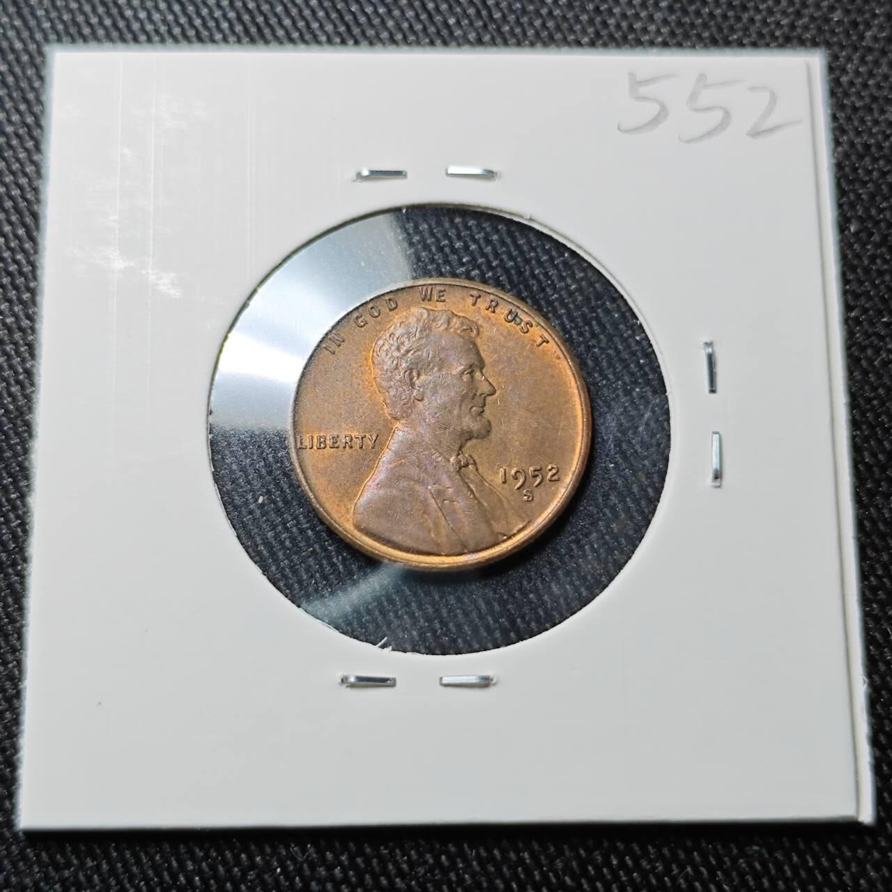 KK钱币收藏小铺 （套币 好品/批量散币 银币）专场  2月预留时间 周末发货  1952美国麦穗一分铜币 S厂 好品