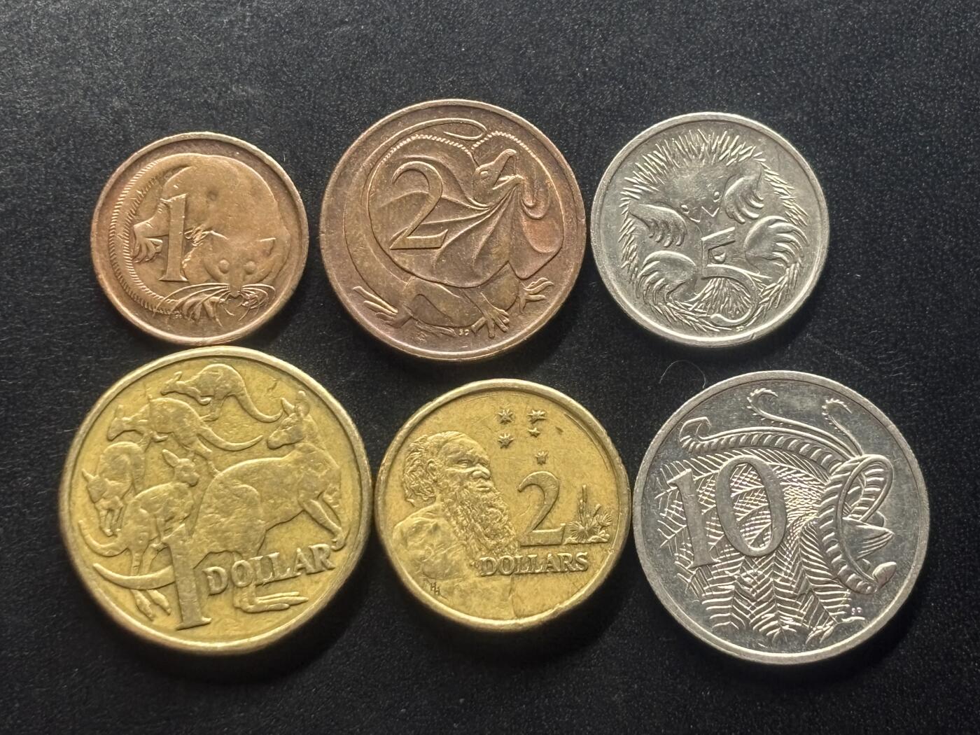 邮泉阁限时拍卖第三十七场 英国殖民地、属地硬币专场（硬币在国外。请付邮费6元。） 澳大利亚中年版6枚