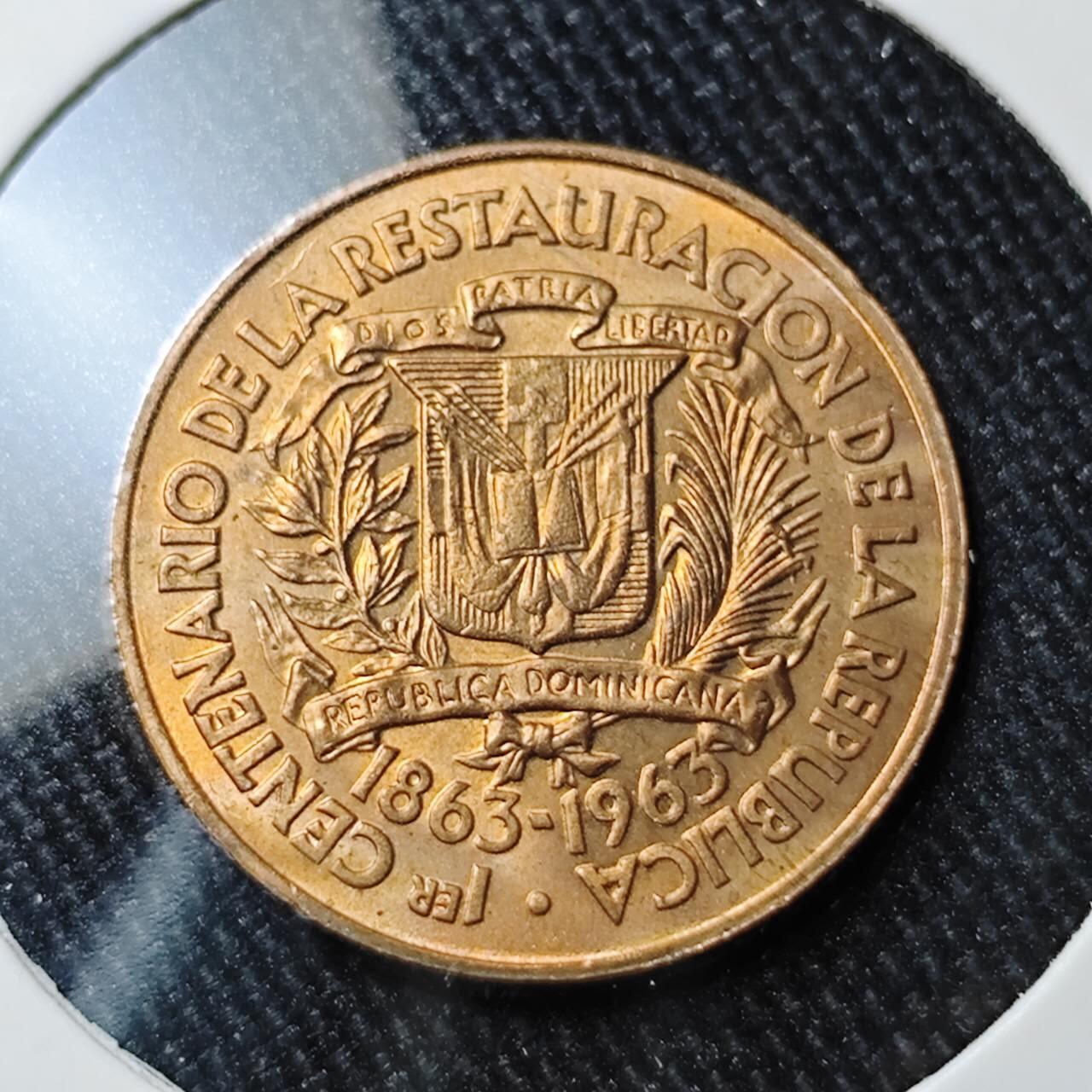 KK钱币收藏小铺 （套币 好品/批量散币 银币）专场  2月预留时间 周末发货  1963多米尼加1分纪念币 好品