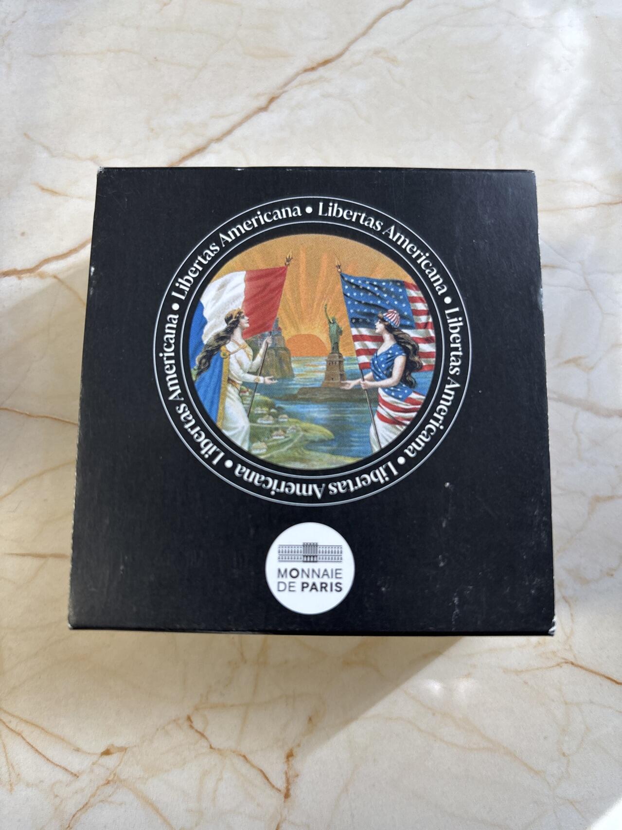 第183期拍卖 法国2023年人类最伟大的日子美国独立史1盎司银币NGC-PF69原盒证书,1盎司，发行3000枚，999银