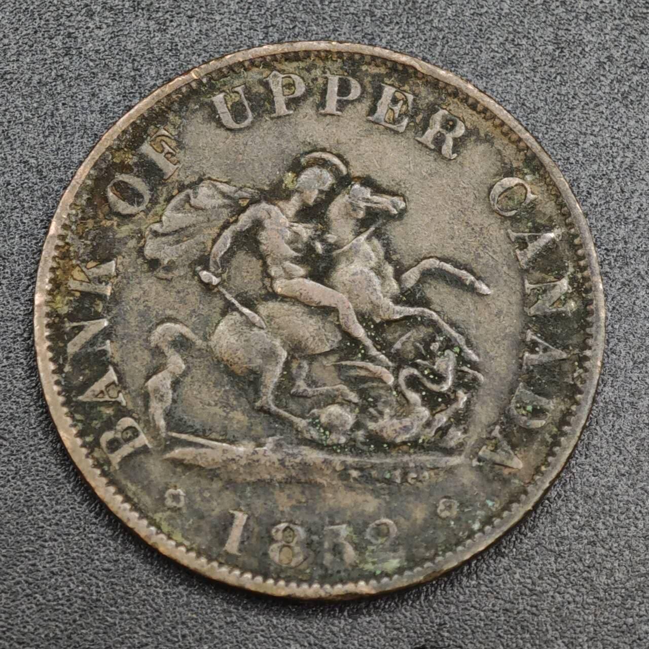 【淘币小摊】实时拍第八百一十拍   散币场   满百包邮可预留二周 每周一统一发货   上加拿大1852年马剑半便士铜币代币