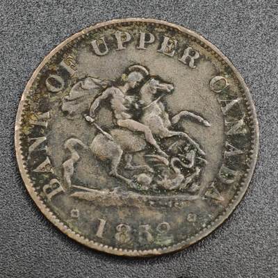 【淘币小摊】实时拍第八百一十拍   散币场   满百包邮可预留二周 每周一统一发货   - 上加拿大1852年马剑半便士铜币代币