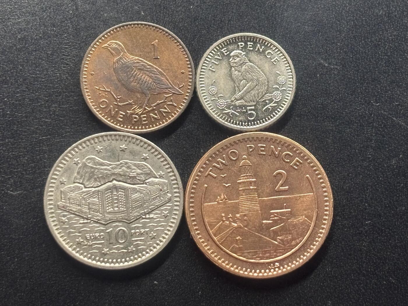 邮泉阁限时拍卖第三十七场 英国殖民地、属地硬币专场（硬币在国外。请付邮费6元。） 直布罗陀4枚