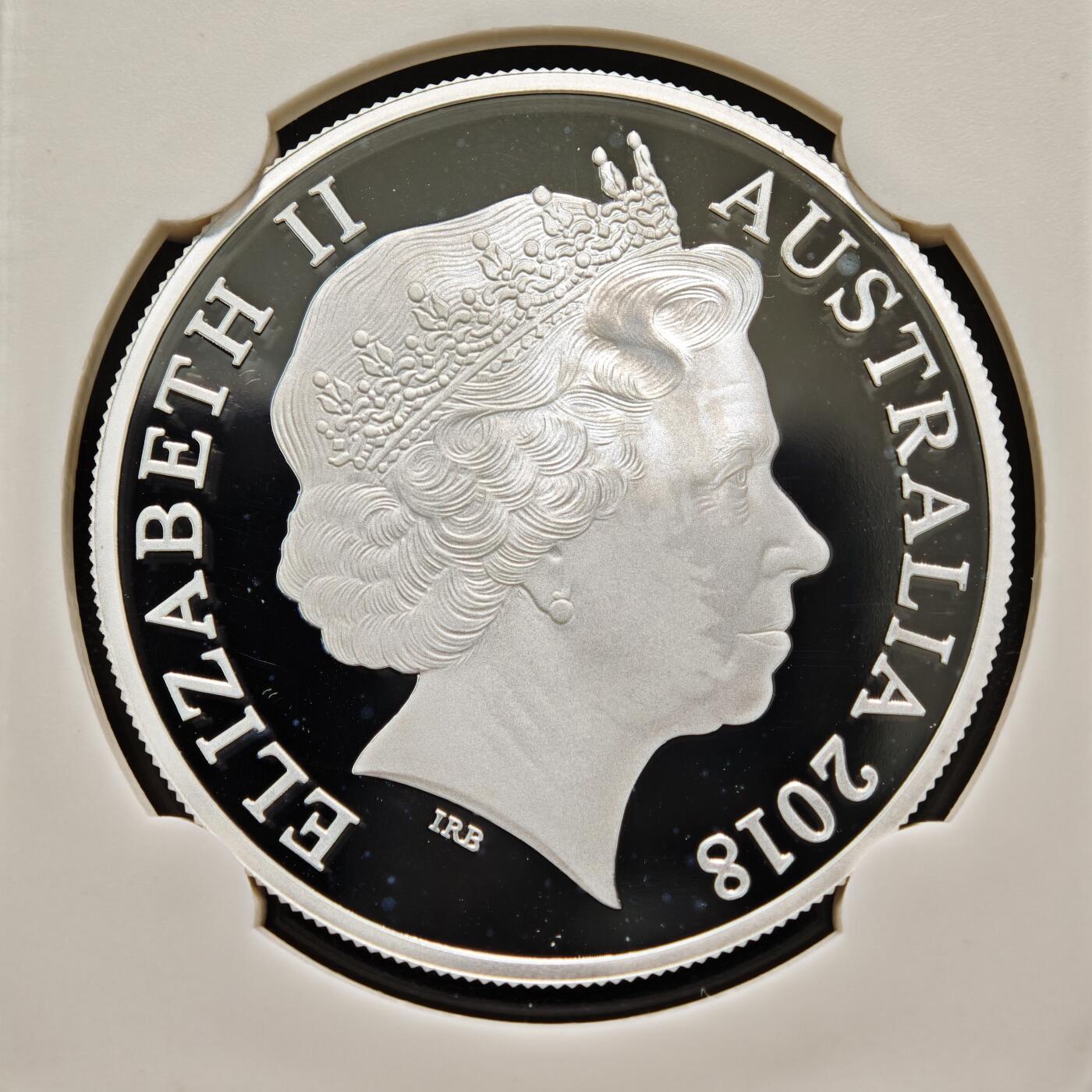 【德藏】世界币章拍卖第155期（拍品征集中~欢迎藏友联系） 2枚一组 2018年 澳大利亚俄罗斯世界杯1元纪念银币 封装版 1盎司 999银