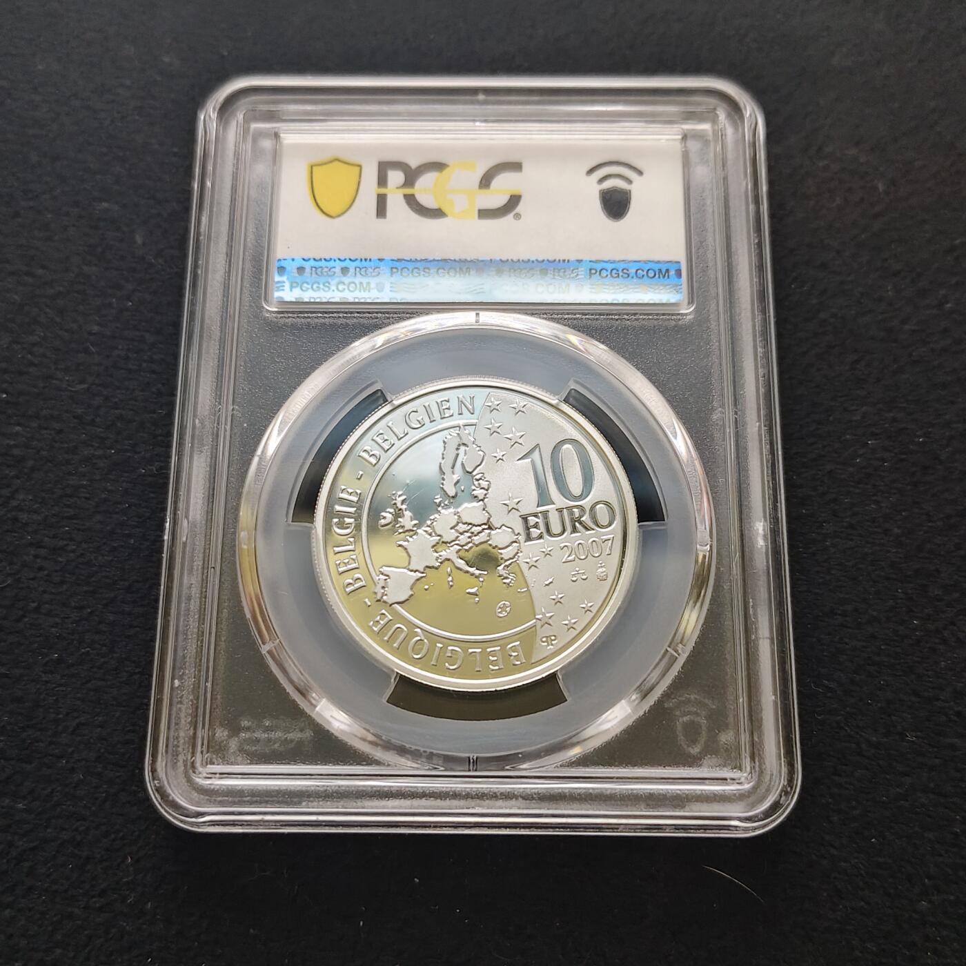 【全场包邮】纯粹捡漏拍481场（免费代拍第18场） 比利时2007年10元《罗马条约》50周年精制纪念银币-PCGS PR69 DCAM