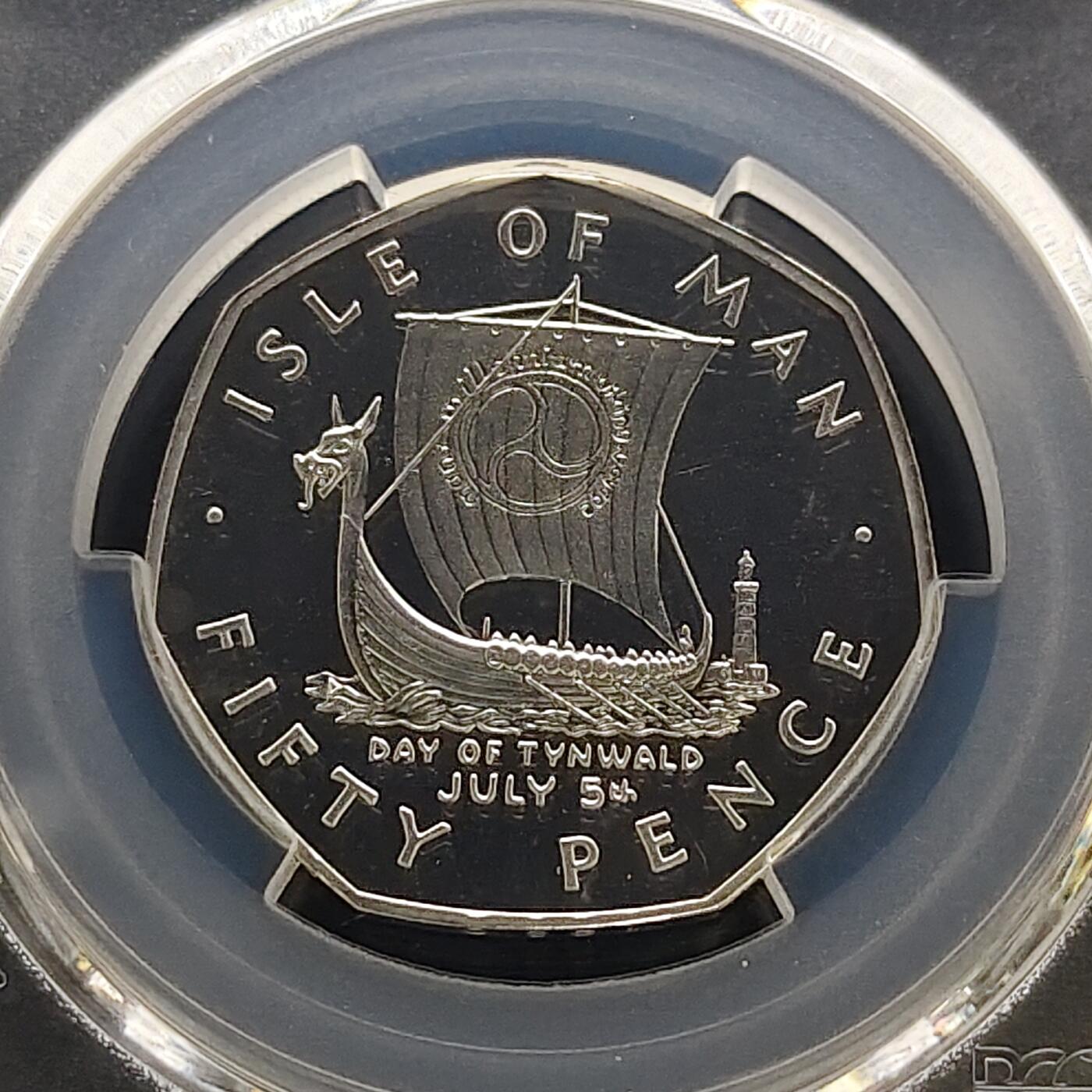 【全场包邮】纯粹捡漏拍481场（免费代拍第18场） 【少见】马恩岛1980年50便士国庆日精制纪念银币-量5000-PCGS PR66 DCAM