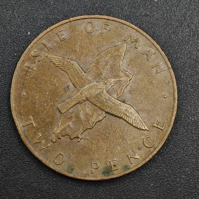 【淘币小摊】实时拍第八百一十拍   散币场   满百包邮可预留二周 每周一统一发货   - 马恩岛1977年2便士铜币