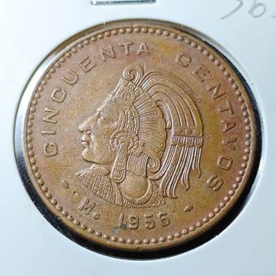 KK钱币收藏小铺 （套币 好品/批量散币 银币）专场  2月预留时间 周末发货 -  1959墨西哥酋长大铜币 通货好品无磕碰