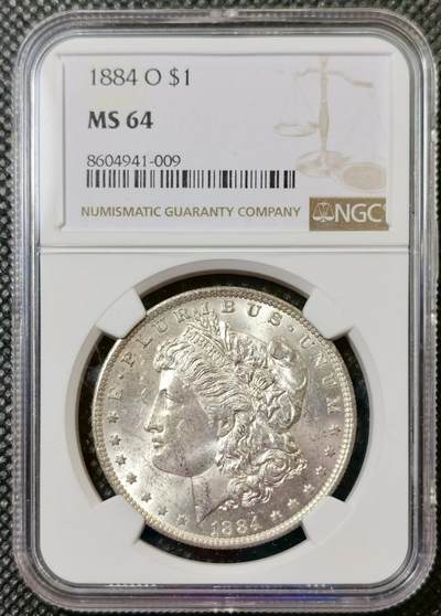 甄臻铺-世界币章拍卖（第40期）送拍享返佣金等优惠多多 - NGC-MS64 1884年O版摩根，币面干净，不是烂大街的年份