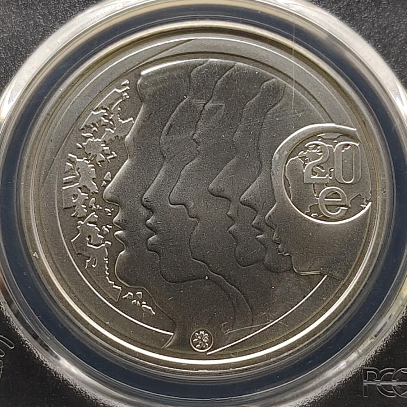 【全场包邮】纯粹捡漏拍481场（免费代拍第18场） 芬兰2012年20欧元平等与宽容纪念银币-PCGS MS68