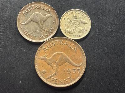 邮泉阁限时拍卖第三十七场 英国殖民地、属地硬币专场（硬币在国外。请付邮费6元。） - 澳大利亚伊丽莎白2铜1银