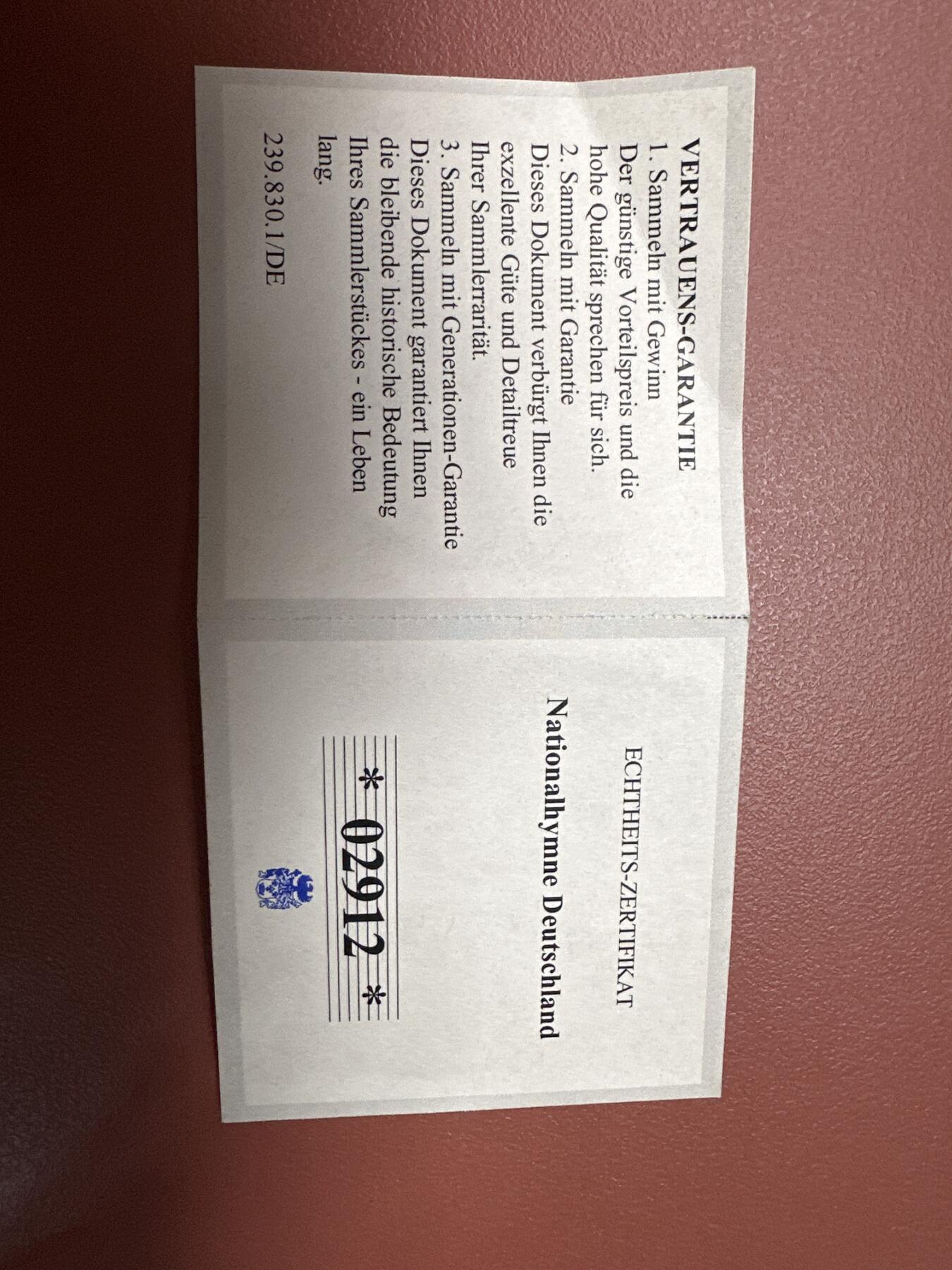 12.4铜章专场 2016年德国格言统一、权利与自由，德国国歌彩色高浮雕镀金精致大铜章70mm