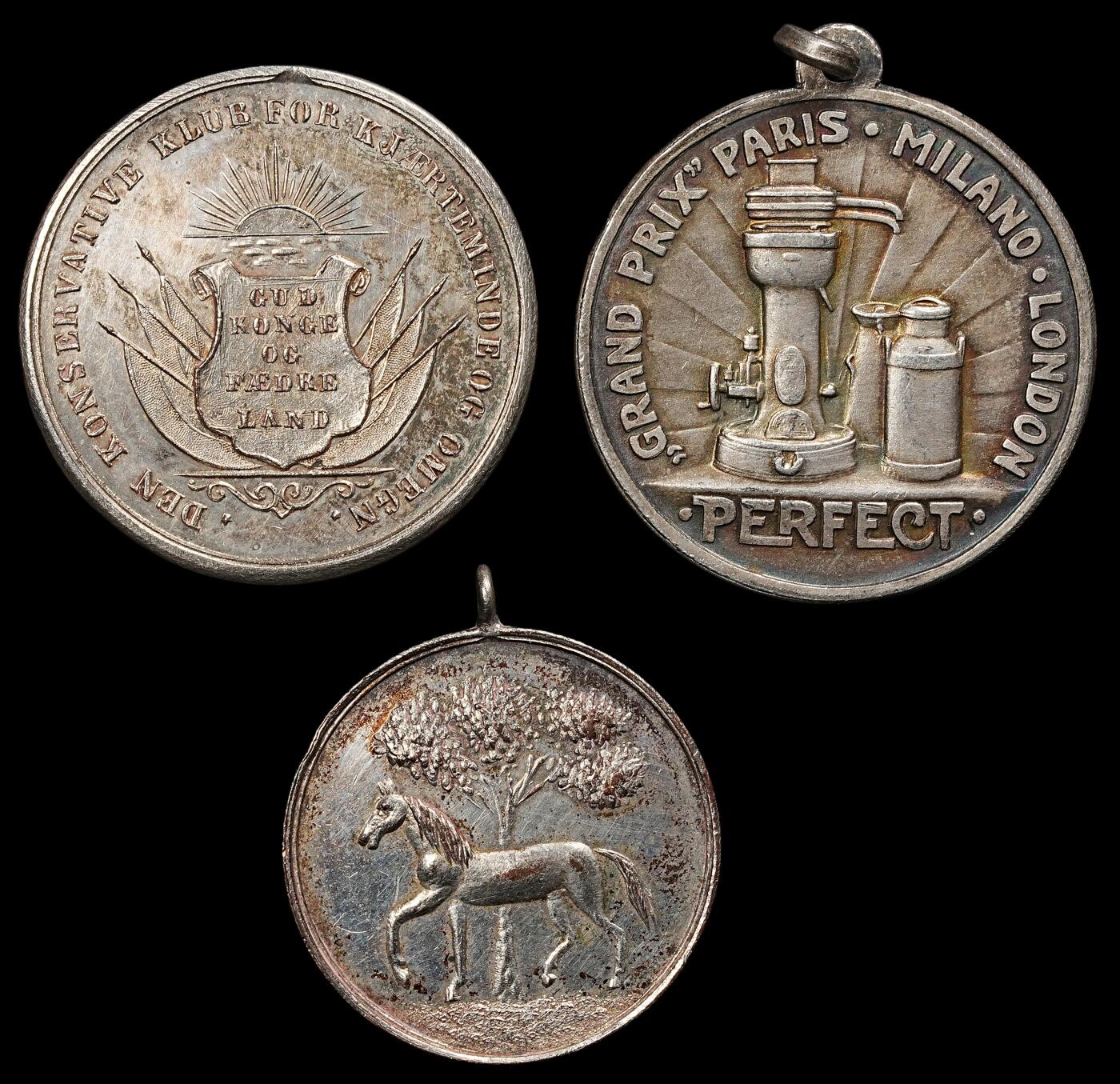 修遠堂世界钱币第九十五期 19世纪末-20世纪初丹麦小银章3枚 重23.42g