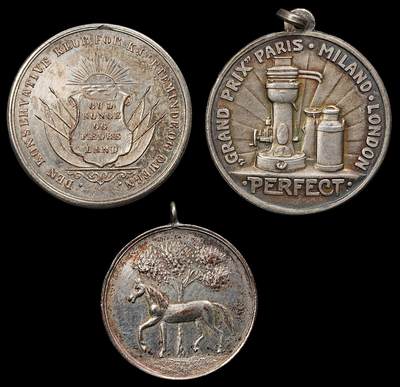 修遠堂世界钱币第九十五期 - 19世纪末-20世纪初丹麦小银章3枚 重23.42g