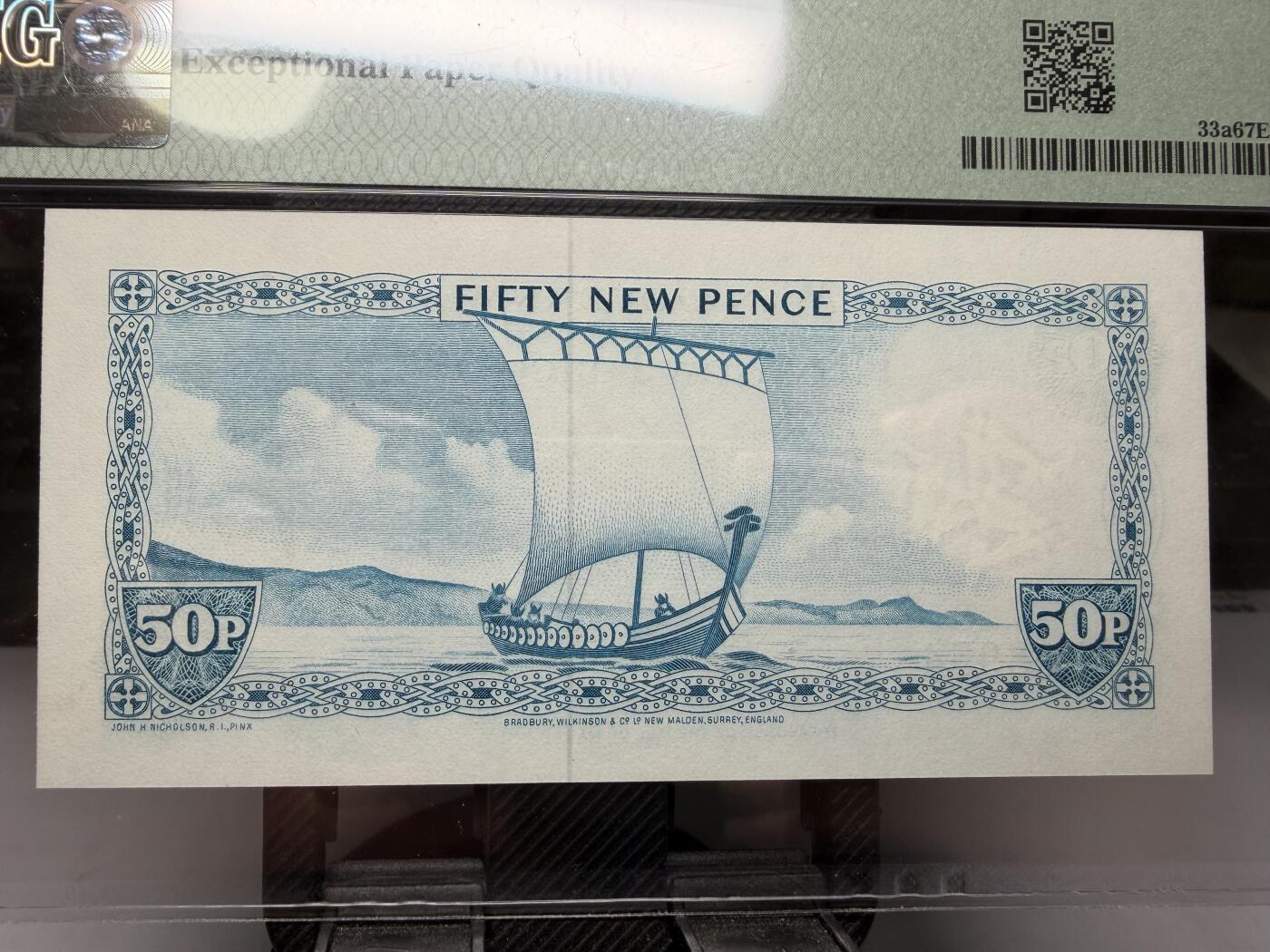 2025年集古藏今外币拍卖第十期-第10场—（总第290拍-纸币专场），本期拍完结算一次，发货时间2-3天，休息几天后继续新的一期拍卖。 PMG67E1979年马恩岛50便士