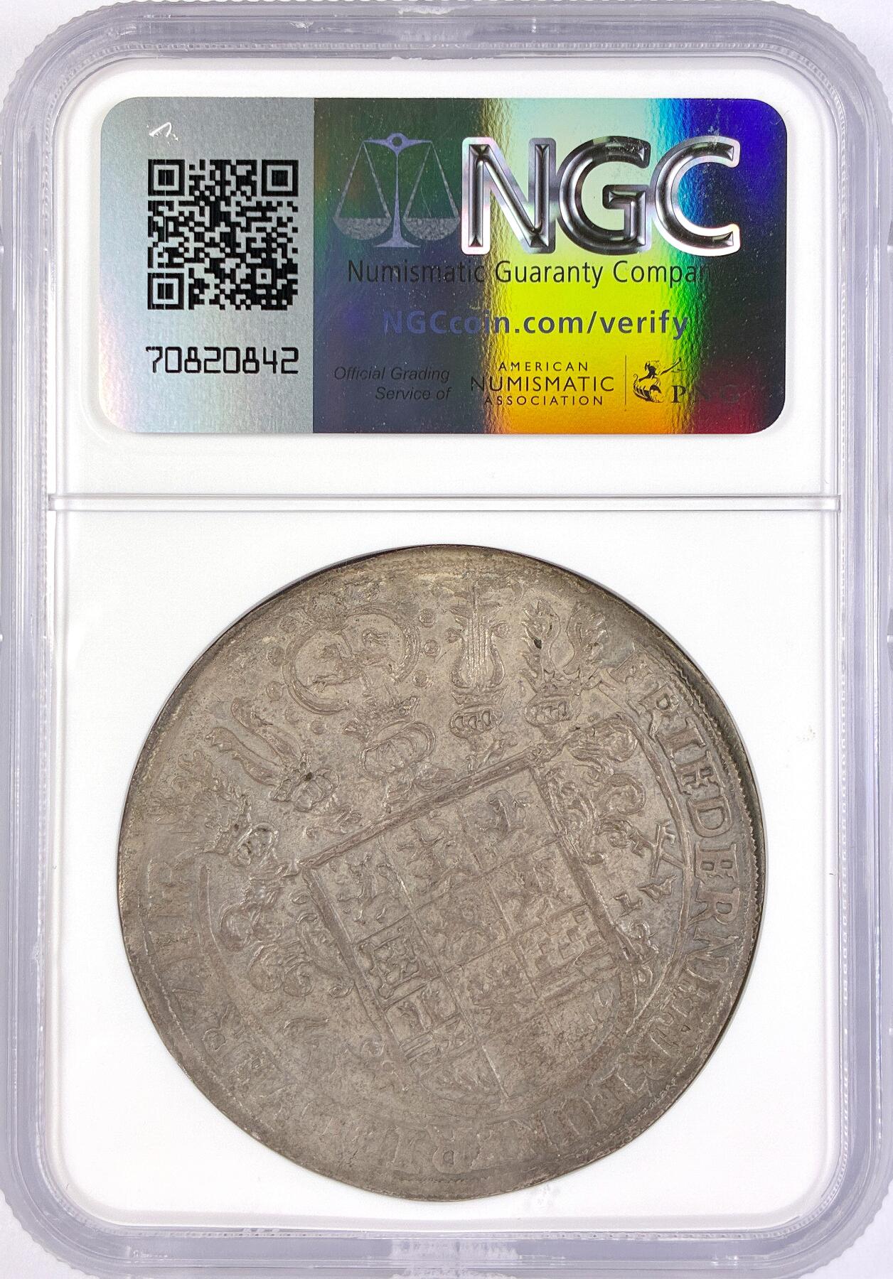 【雨安】【直播拍卖】【世界币章117期-评级币】2025-11-29 周六 19:30 保真 [评级德国] Germany 德国 德意志 1泰勒 Braunschweig-Luneburg-Celle不伦瑞克 DAV-6497 1645年  NGC-MS62 罕见品种 出分仅2枚 唯一MS评级 唯一冠军分