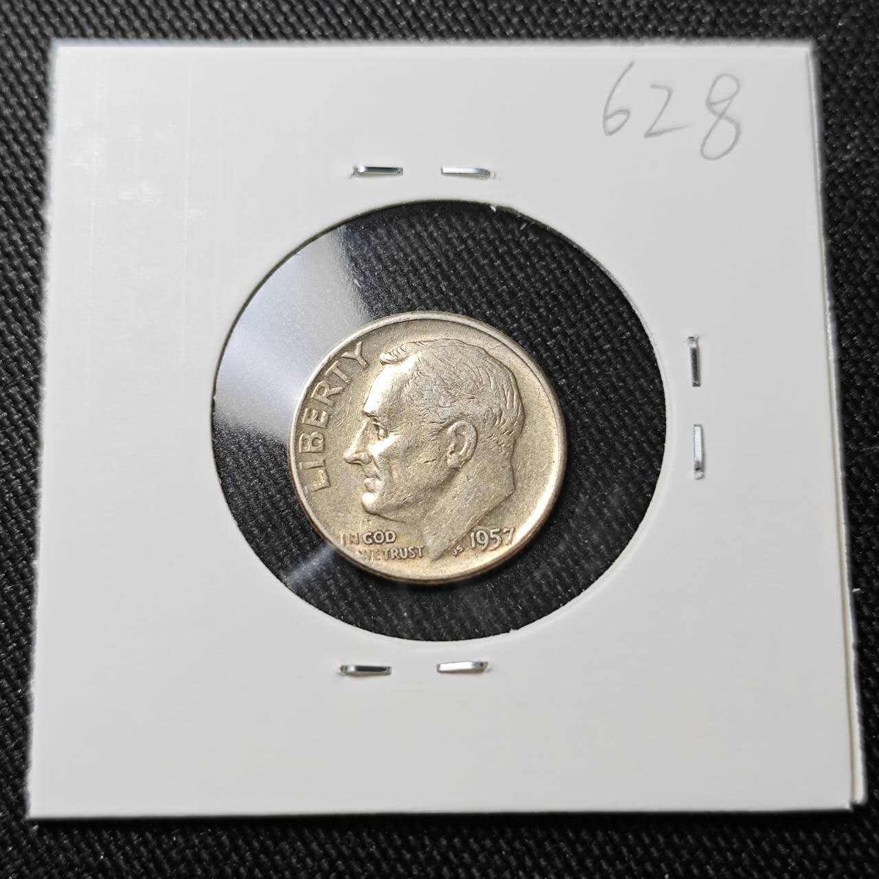 KK钱币收藏小铺 （套币 好品/批量散币 银币）专场  2月预留时间 周末发货    1957美国10分银币