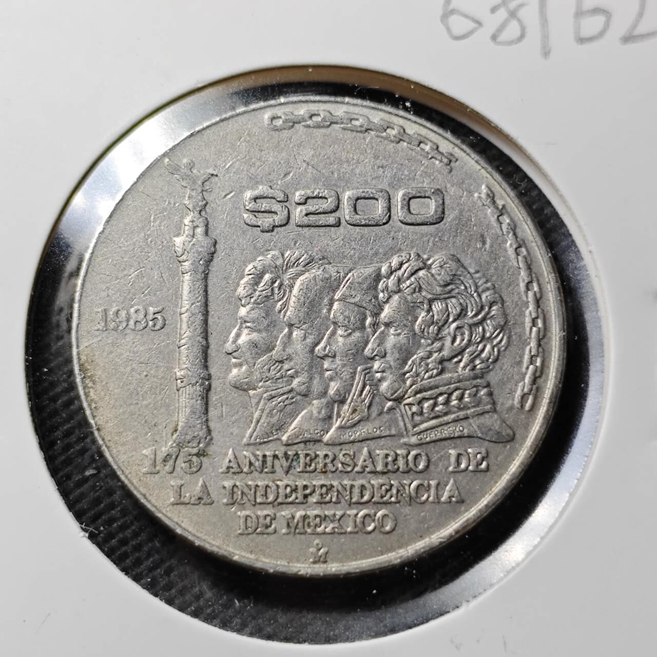KK钱币收藏小铺  第368场  2月预留时间 周末发货  1985墨西哥200比索纪念币