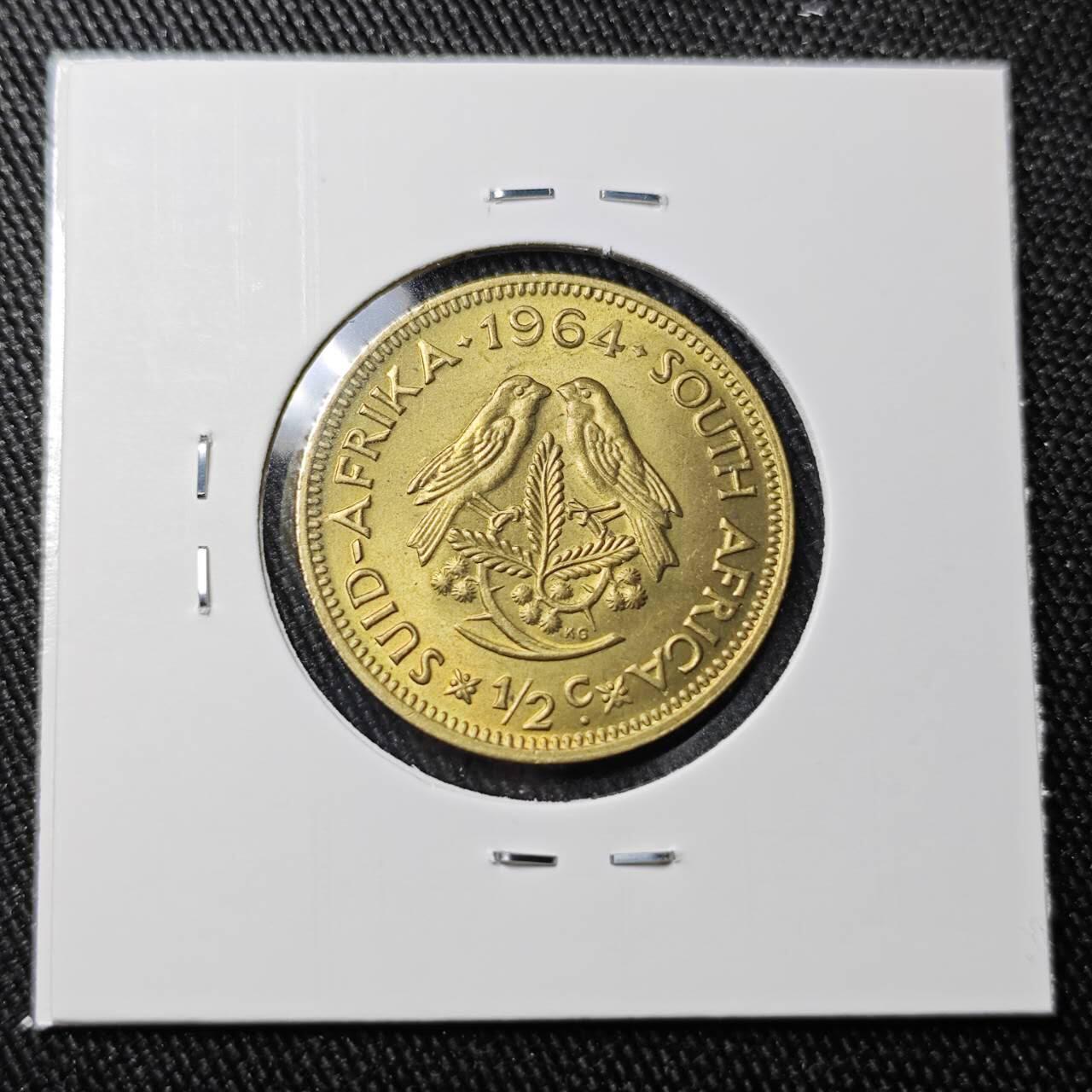 KK钱币收藏小铺 （套币 好品/批量散币 银币）专场  2月预留时间 周末发货  1964南非1/2分铜币 好品