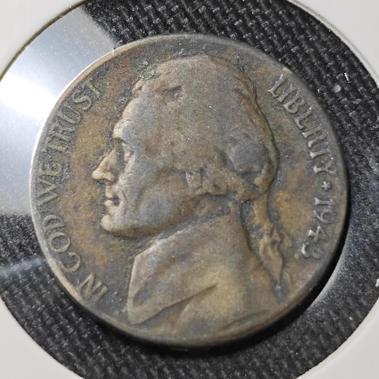 KK钱币收藏小铺 （套币 好品/批量散币 银币）专场  2月预留时间 周末发货   1943美国5分银币 S版