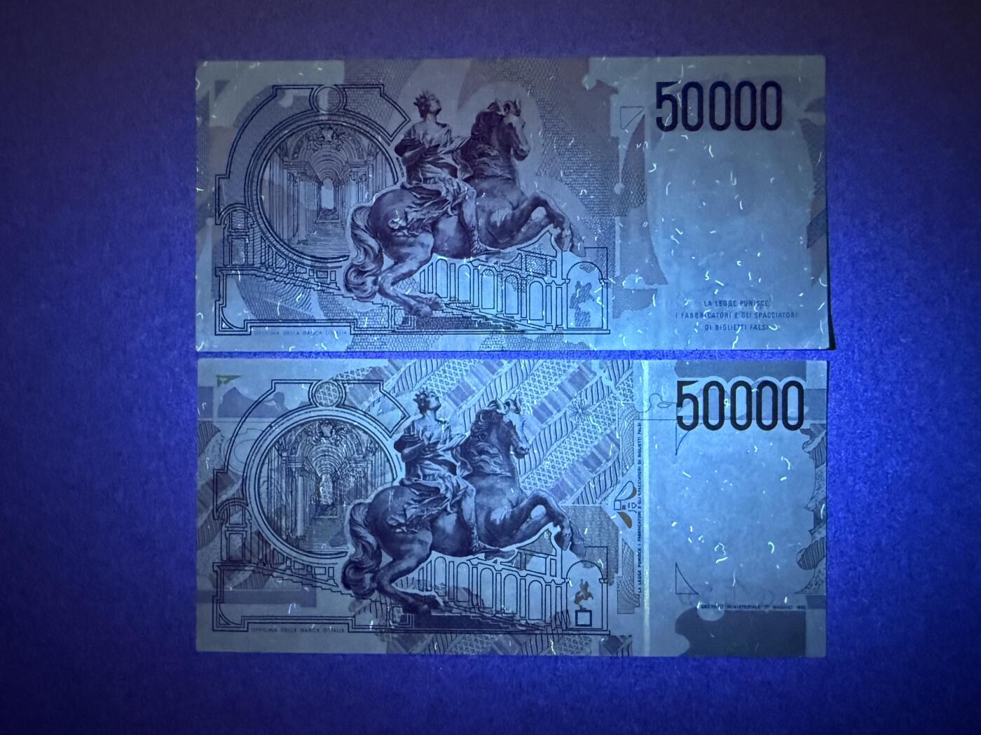 《艾美收藏》第222期-11.30周日外币畅拍 意大利50000里拉2张 XF 1984初版、1992年再版各1张 无47