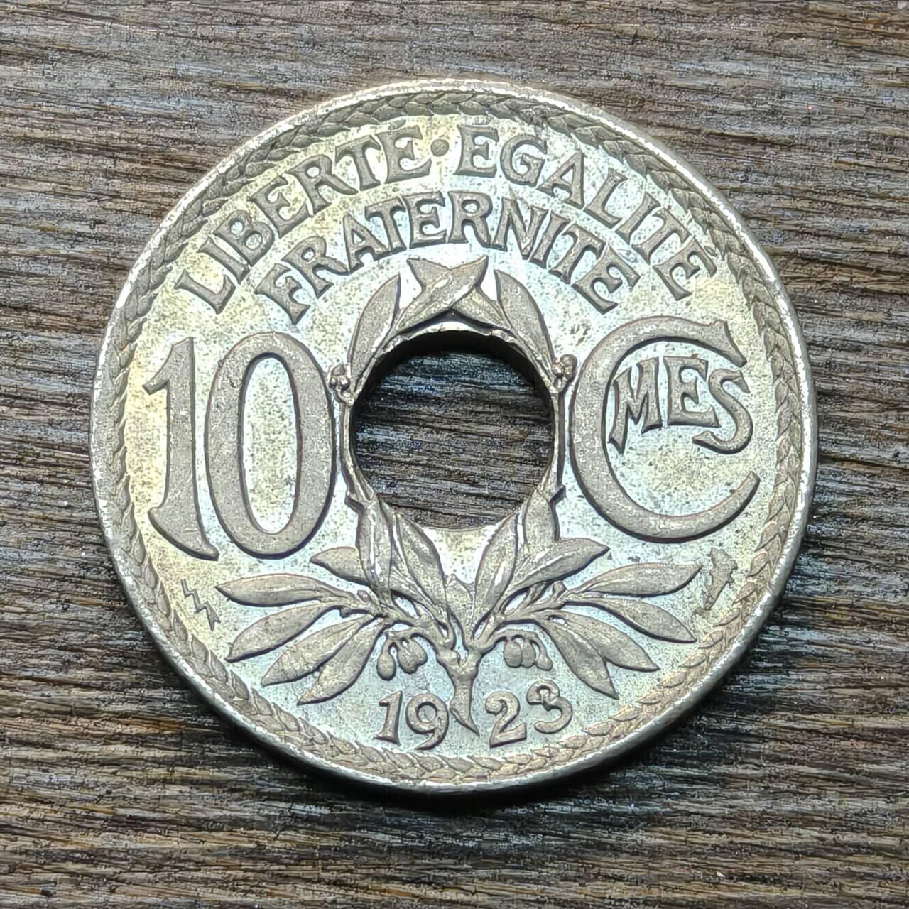 【铜匠收藏】★第133场★散币场，无佣金，30包邮。不满30元，支付5元运费。《接受代拍 代送NGC评级》 法国 10分 1923年